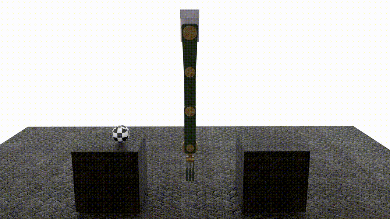 Mechanical arm moving ball
